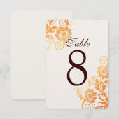 Anpassbare Ombre Fall Tischnummer Cards (Vorne/Hinten)