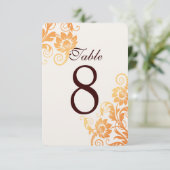Anpassbare Ombre Fall Tischnummer Cards (Stehend Vorderseite)