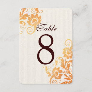 Anpassbare Ombre Fall Tischnummer Cards