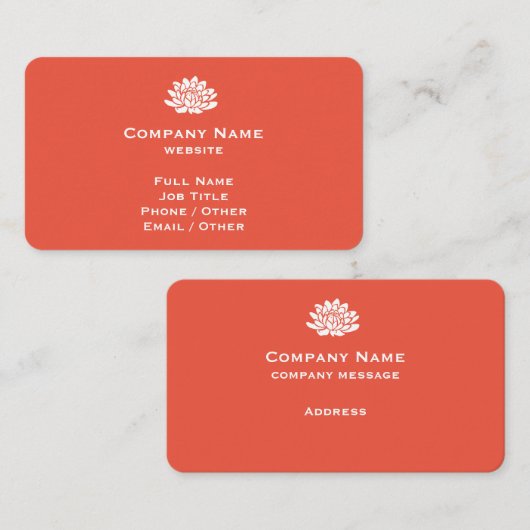 Anpassbare Orange Business Card Visitenkarte (Vorne/Hinten)