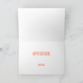 Anpassbare Orange Daisy Birthday Card Karte (Innenseite)
