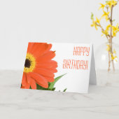 Anpassbare Orange Daisy Birthday Card Karte (Gelbe Blume)