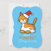 Anpassbare Orange-Katzenpurfette Weihnachten Einladung (Vorderseite)