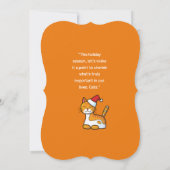 Anpassbare Orange-Katzenpurfette Weihnachten Einladung (Rückseite)