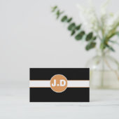 Anpassbare Orange Monogram Business Cards Visitenkarte (Stehend Vorderseite)