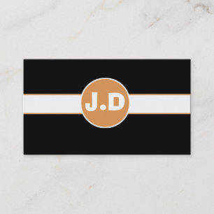 Anpassbare Orange Monogram Business Cards Visitenkarte