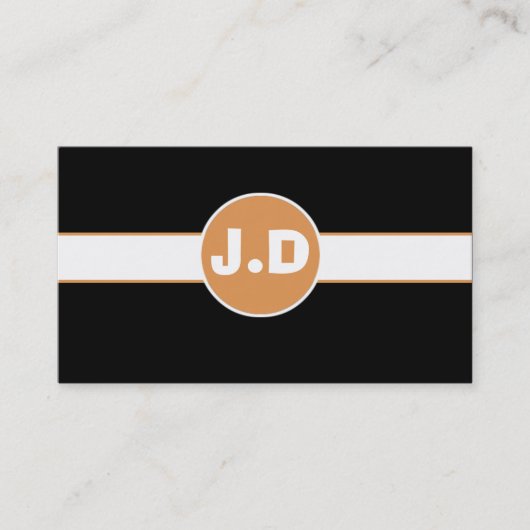 Anpassbare Orange Monogram Business Cards Visitenkarte (Vorderseite)