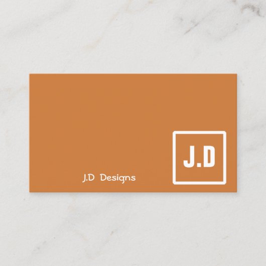 Anpassbare Orange Monogram Business Cards Visitenkarte (Vorderseite)