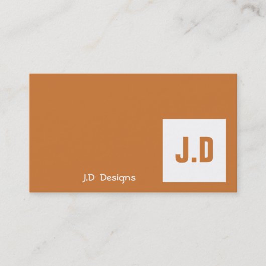 Anpassbare Orange Monogram Business Cards Visitenkarte (Vorderseite)