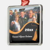 Anpassbare Orange Tassel Abschluss Ornament Aus Metall (Links)