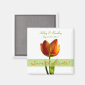 Anpassbare Orange-Tulip Speichern des Datumsmagazi Magnet (Vorderseite/Rückseite)
