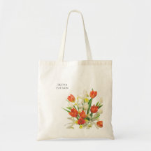 Anpassbare Orange und Creme Tulpe