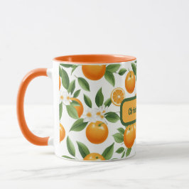 Anpassbare Orangen und Blätter Tasse