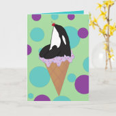 Anpassbare Orca Killer Whalerkarte Karte (Gelbe Blume)