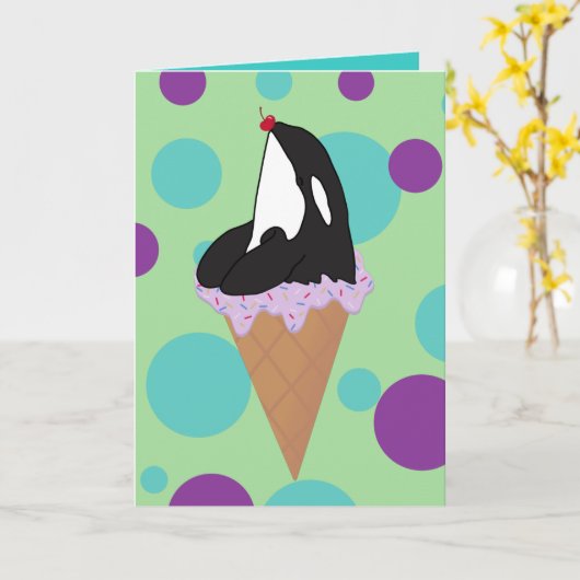 Anpassbare Orca Killer Whalerkarte Karte (Gelbe Blume)