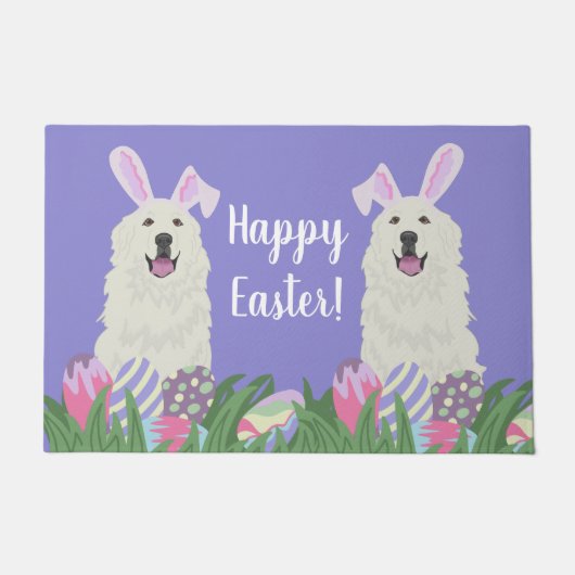 Anpassbare Osterfeiertage in großen Pyrenäen Fußmatte (Vorderseite)