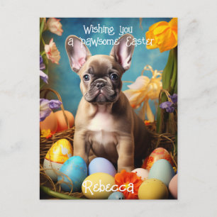 Anpassbare🐶 Osterfreude mit Fellfreunden Postkarte