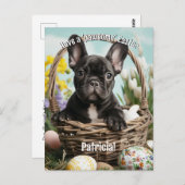 Anpassbare Osterfreude mit Furry Friends Postkarte (Vorne/Hinten)