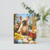 Anpassbare Osterfreude mit Furry Friends Postkarte (Stehend Vorderseite)