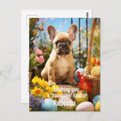 Anpassbare Osterfreude mit Furry Friends Postkarte (Vorne/Hinten)