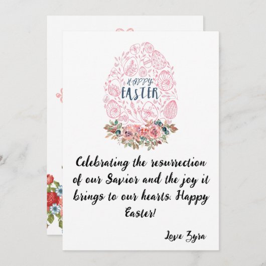 Anpassbare Osterkarte: Feiern der Auferstehung Ankündigung (Vorne/Hinten)