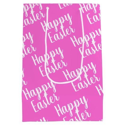 Anpassbare Osterpink Mittlere Geschenktüte (Rückseite)