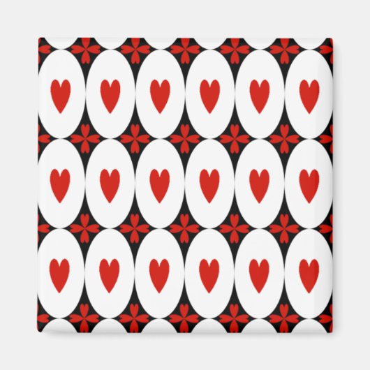 Anpassbare Oval Hearts Magnet (Vorne)