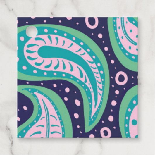 Anpassbare Paisley Favor Tags Geschenkanhänger (Vorderseite)