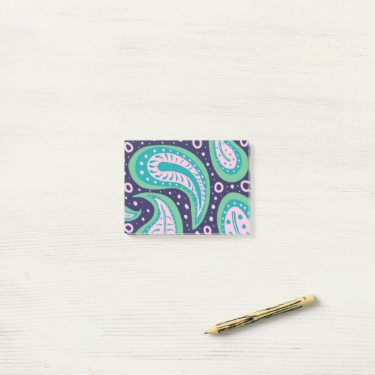 Anpassbare Paisley Post-It-Notes Post-it Klebezettel (Auf Schreibtisch)