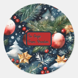 Anpassbare Papiergestaltung Runder Aufkleber