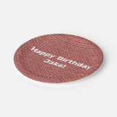 Anpassbare Papierplatte aus Red Brick Wall Pappteller (Schrägansicht)