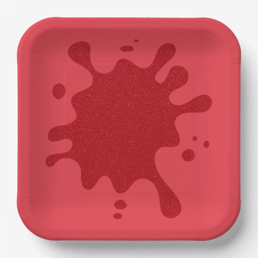 Anpassbare Papierplatte für Tomatenroter Spritzer Pappteller (Vorderseite)