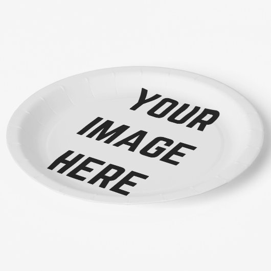 Anpassbare Papierplatte Pappteller (Schrägansicht)