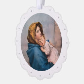 Anpassbare Papierverzierungskarte Jungfrau Maria Ornament Karte (Links)