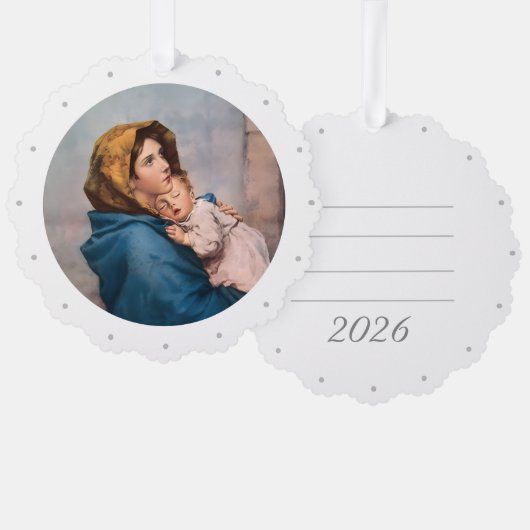 Anpassbare Papierverzierungskarte Jungfrau Maria Ornament Karte (Vorderseite/Rückseite)