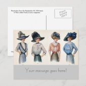 Anpassbare Pariser Mode 1910 Postkarte (Vorne/Hinten)