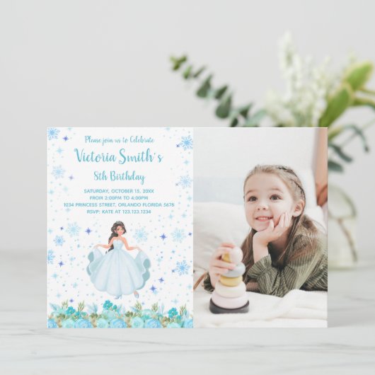Anpassbare Party Einladungen von Princess für Kind (Stehend Vorderseite)