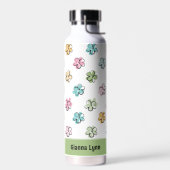 Anpassbare Pastell Blumenmuster Trinkflasche (Links)
