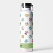 Anpassbare Pastell Blumenmuster Trinkflasche (Rückseite)