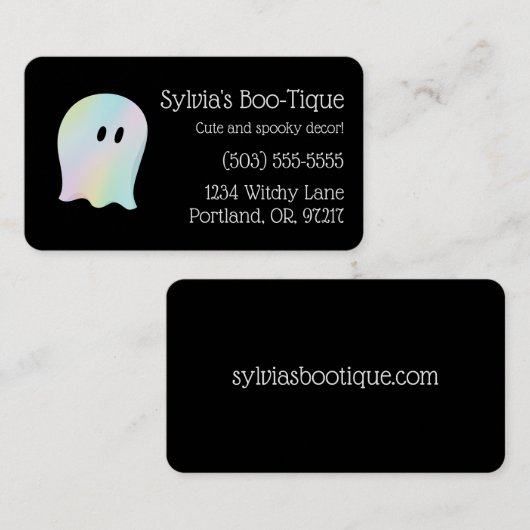 Anpassbare Pastell-Ghost Visitenkarte (Vorne/Hinten)
