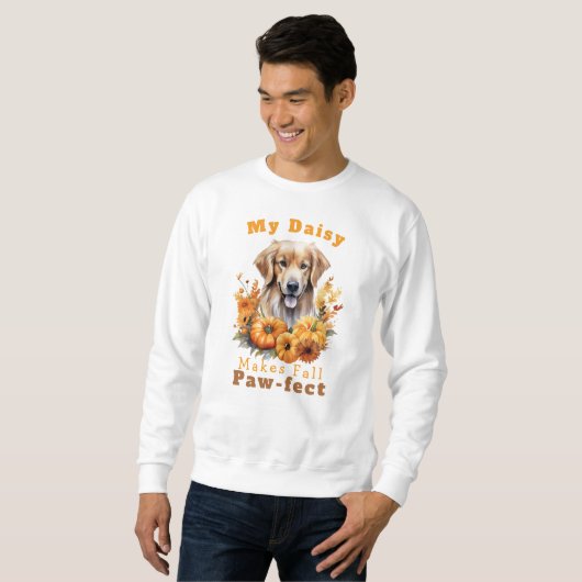 Anpassbare Paw-fect Herbst-Hundescheibe Sweatshirt (Vorne ganz)