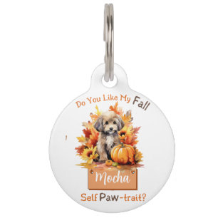 Anpassbare Paw-fect Herbstdog Mocha Haustiermarke
