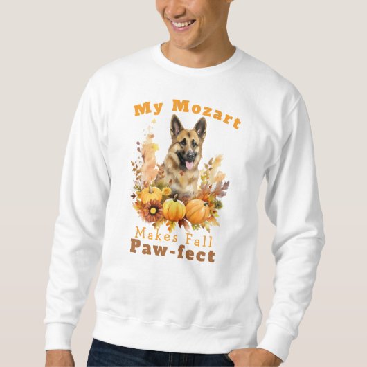 Anpassbare Paw-fect-Herbstdog Mozart Sweatshirt (Vorderseite)