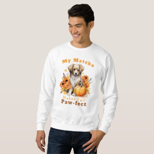 Anpassbare Paw-Fect-HerbstdogLatte Sweatshirt (Vorne ganz)