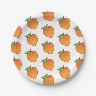 Anpassbare Peach-Muster Pappteller