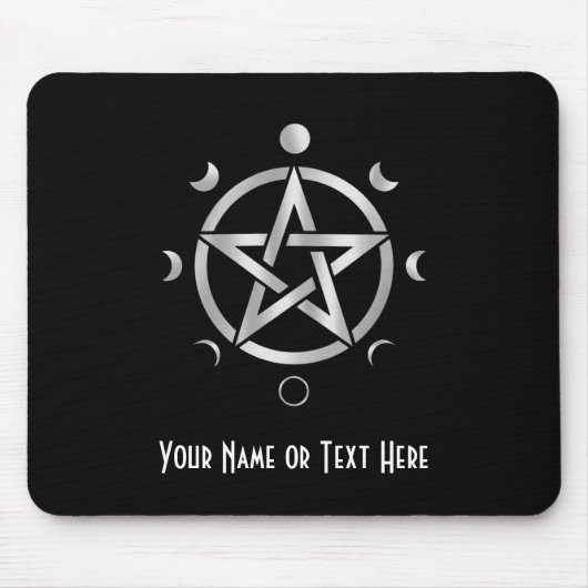 Anpassbare Pentakel-Mondphasen-Mauspad Mousepad (Vorne)