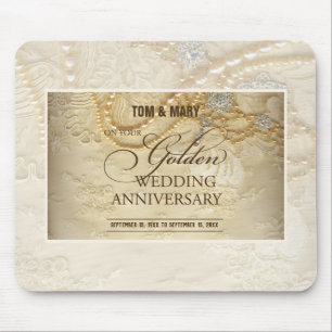 Anpassbare Perlen zum 50. Hochzeitstag Mousepad