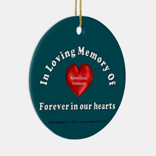 Anpassbare Personalisierte Memorial Keramikornament (Rechts)