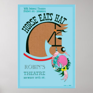 Anpassbare Pferde essen Hat Kids Poster