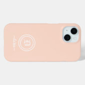 Anpassbare Pfirsich-Monogramm-Handyhülle Case-Mate iPhone Hülle (Rückseite (Horizontal))